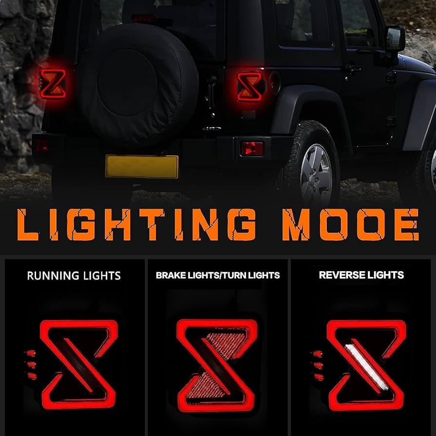 JEEP JK Wrangler LED Tail light ラングラー For Jeep Wrangler JK JL 2007-2023 Car Rear Roof Light